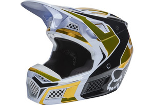 Мотошлем Fox V3 RS Mirer Helmet (White/Black, L, 2022 (28026-058-L))_0